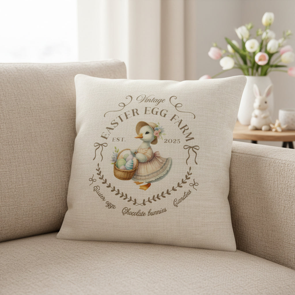 Vintage Spring Duck Design Cushion