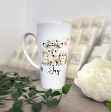 New Latte Ceramic Mug 17oz Woodland Animals with Autism Jigsaw Pieces inc Box