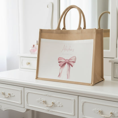 Birthday Pink Bow Tote Bag