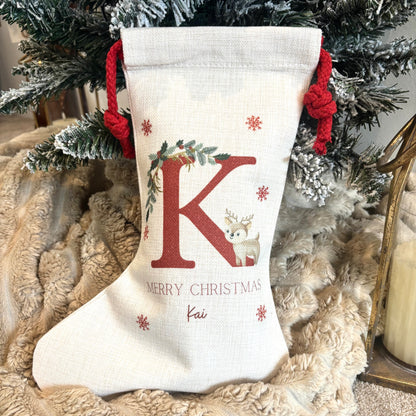 Santa Sack Initial Reindeer