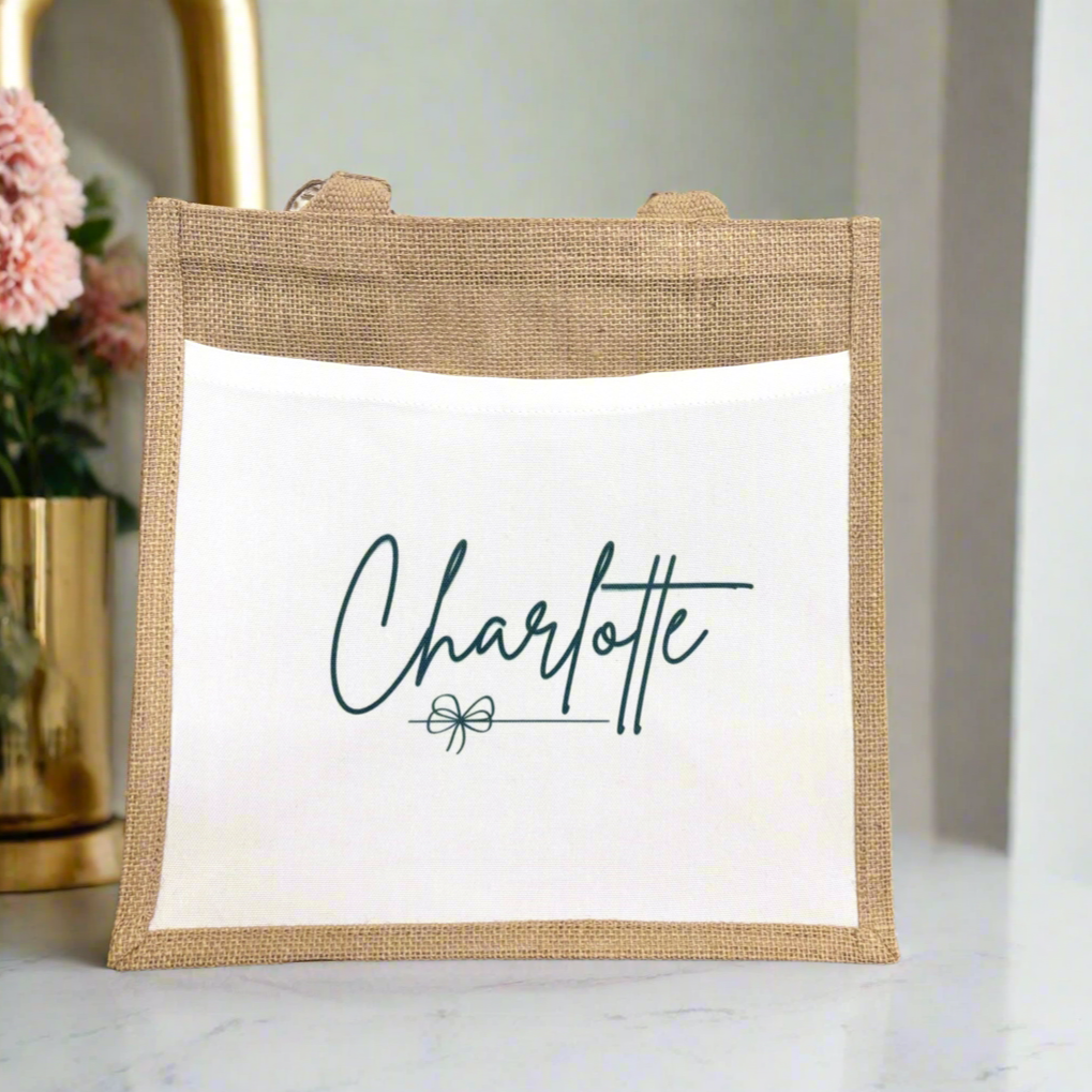 Any Name - Small Bow Tote Bag