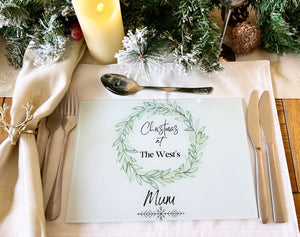 Christmas Table Placemat (Wreath/ Surname)