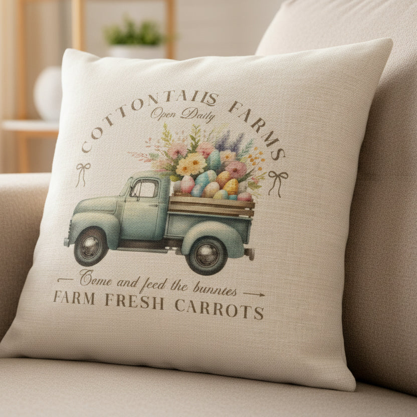 Vintage Spring Truck Design Cushion