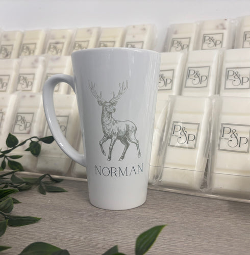 Latte mug Stag - Norman (faded print)