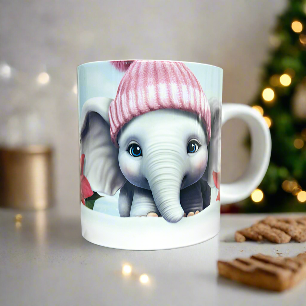 Plastic/ Polymere Snow Elephant Peakaboo Mug