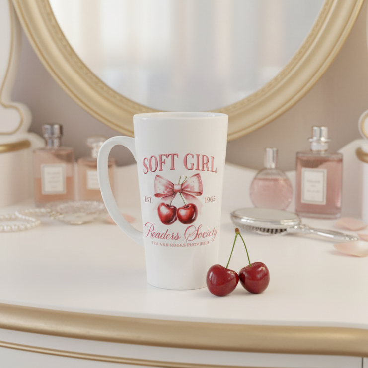 Summer Soft Girl Cherry Fruit 17oz Latte Mug