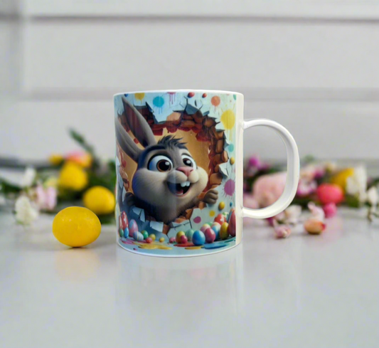 Excited Bunny Plastic/ Polymere Easter Mug