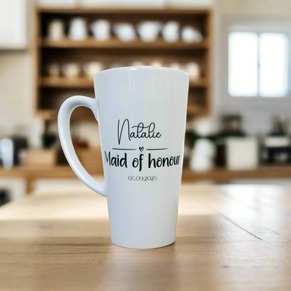 Bride/ Bridesmaid heart 17oz Latte Mug