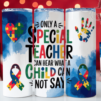 Autism Teacher Skinny Tumbler