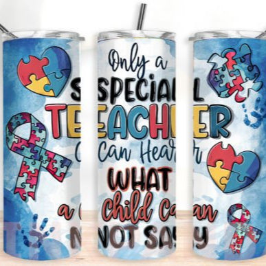 Teacher / Autism Jigsaw Skinny Tumbler