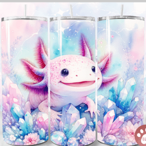 Axolotl & Crytals Skinny Tumbler