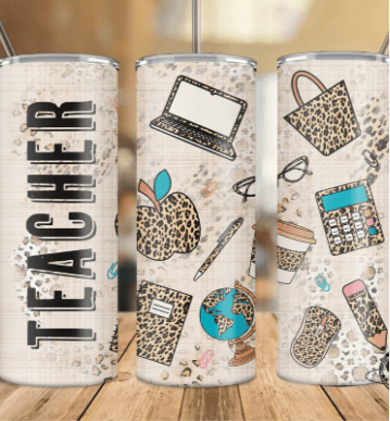 Teacher Tumbler Leopard Print