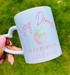 Very Demure Stawberry Love heart handle Mug