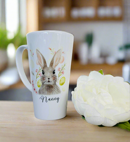 New Latte Ceramic Mug 17oz Bunny Rabbit inc Box