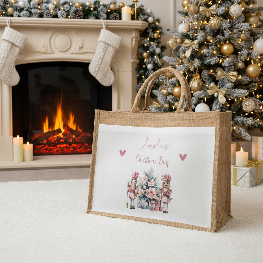 Christmas Eve Tote Bag- Pink Nutcracker