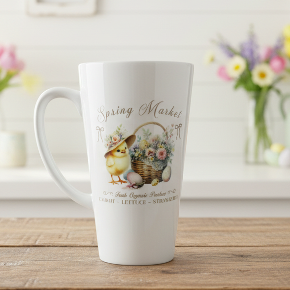 Chicken Vintage Spring Latte Ceramic Mug 17oz inc Box