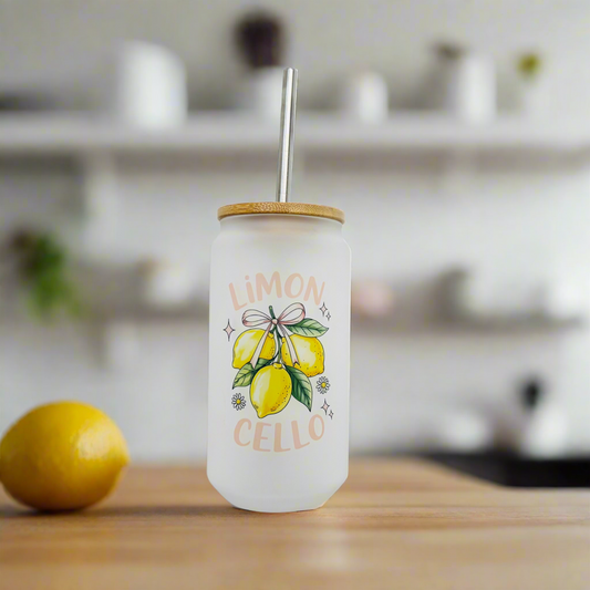 Limon Chello Glass Can 18oz Tumbler