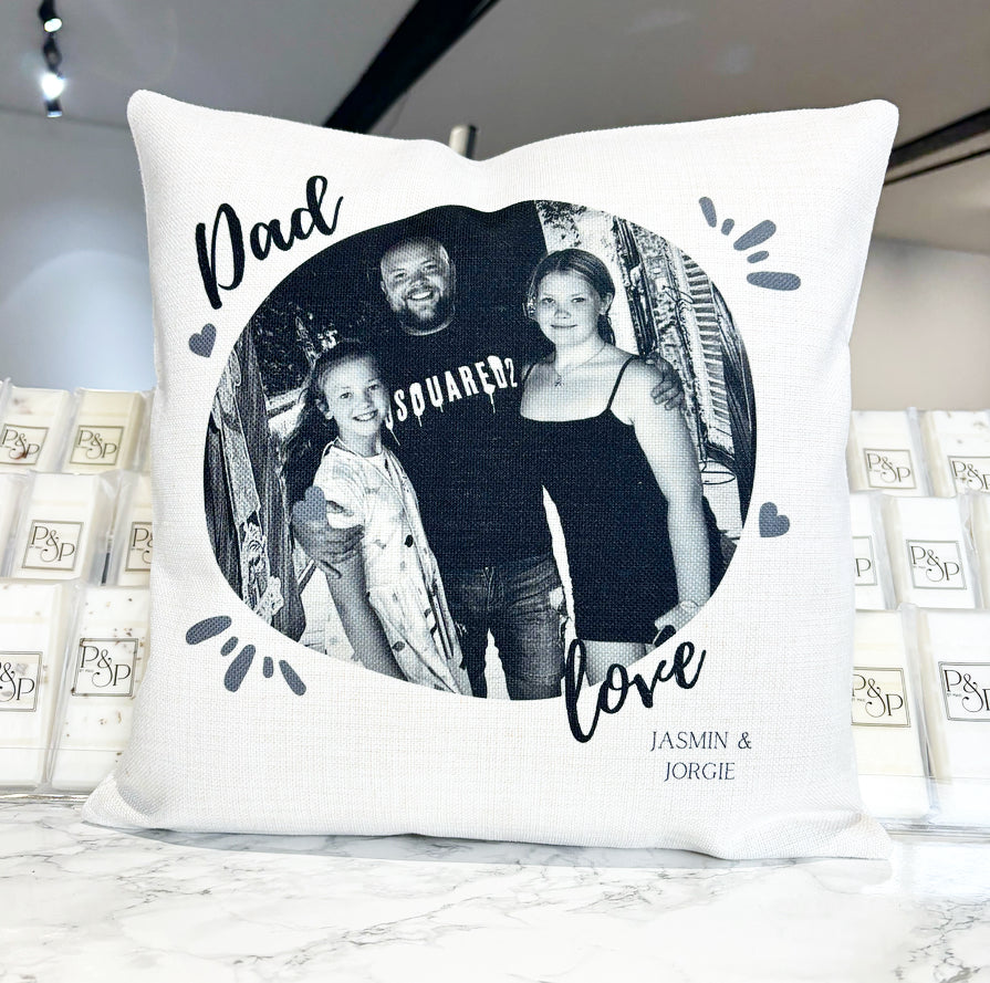 Dad Love Photo Cushion 40cm