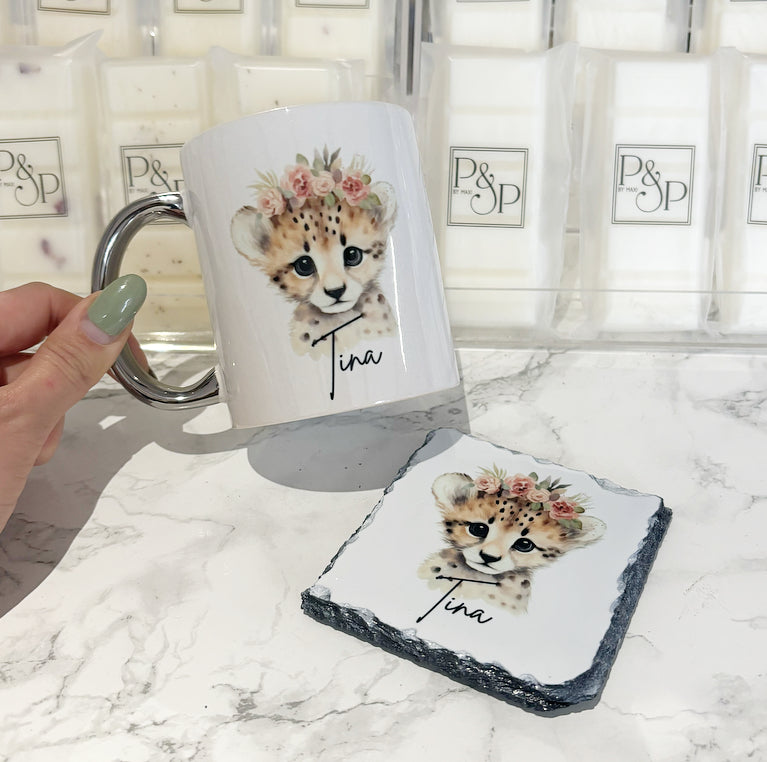 Baby Cheetah Mug and Coaster Set