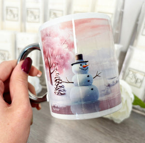 Pink Snowman Mug