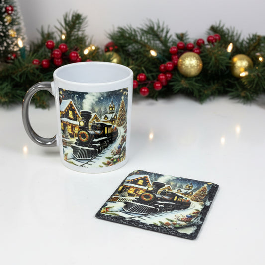 Christmas Train Mug and Coaster Set