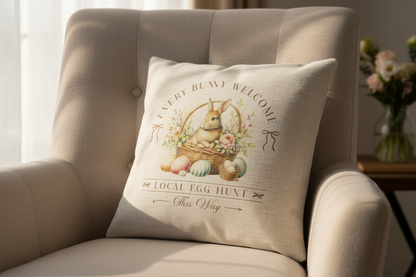 Vintage Spring Bunny Design Cushion