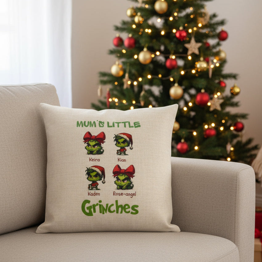 Grinchies family Christmas - Filled Cushion
