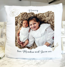Photo and Text with Rose Cushion 40cm