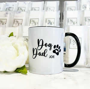 Black Handle Mug “Dog Dad”