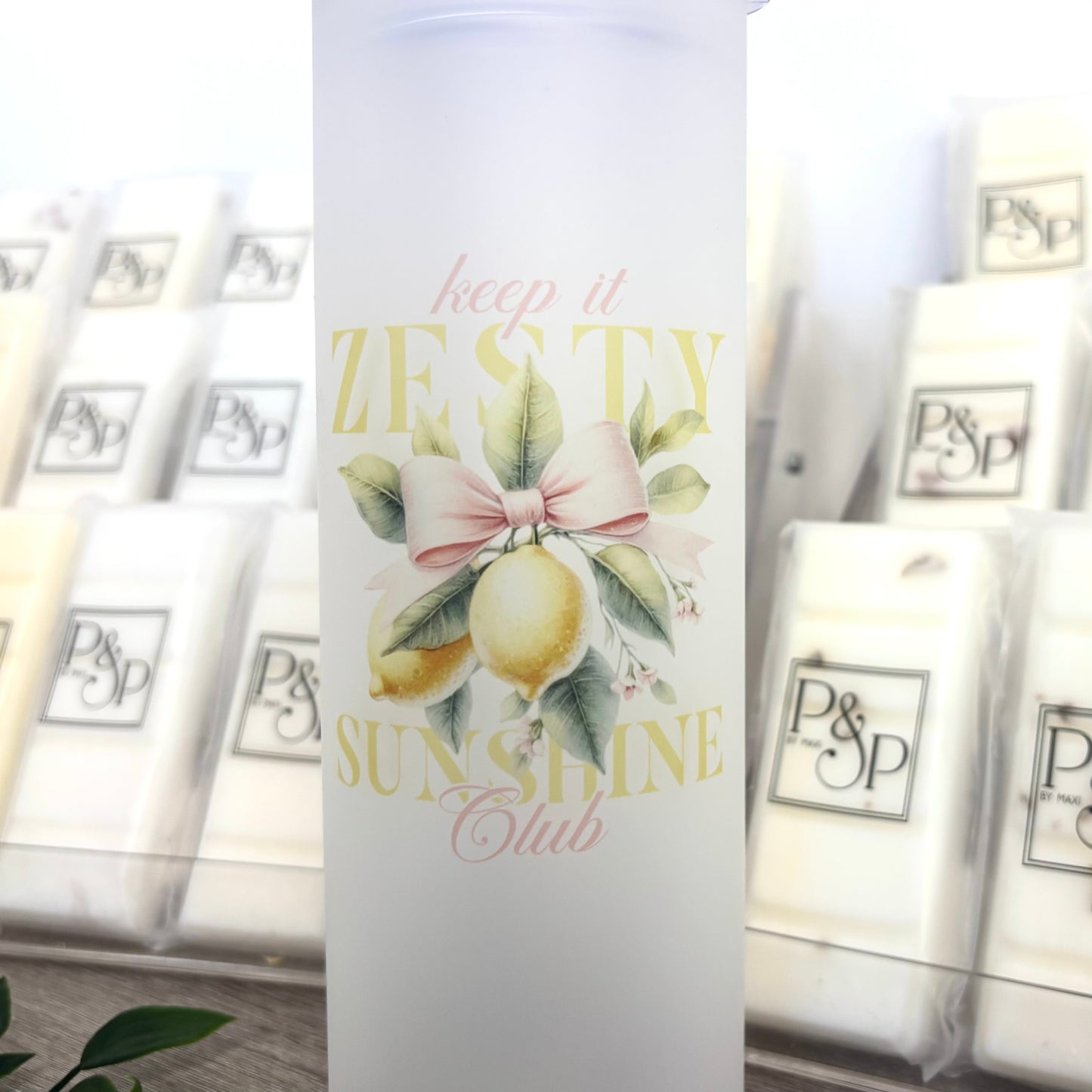 Frosted Tall Glass Tumbler Vintage 25oz Tumble