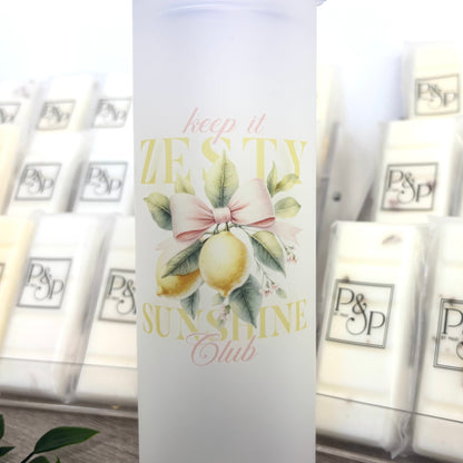 Frosted Tall Glass Tumbler Vintage 25oz Tumble