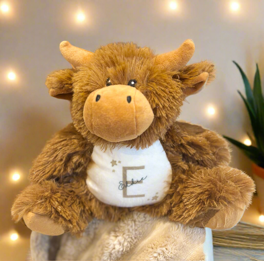 Highland Cow Bear with Initial & Name
