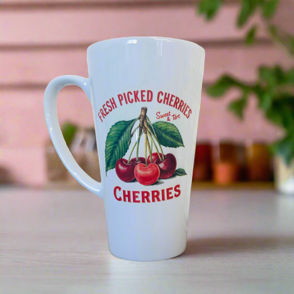 Fresh Picked Cherries Fruit 17oz Latte Mug