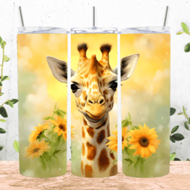 Sunflower Giraffe Tumbler