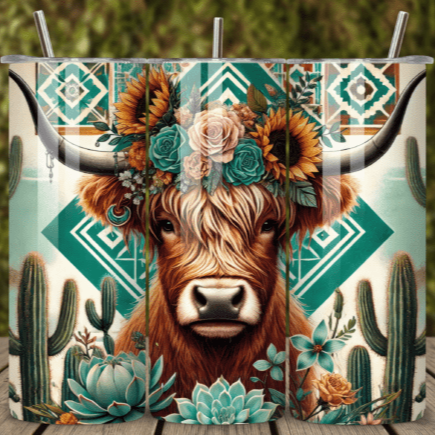 Western Highland Cow Skinny Tumbler