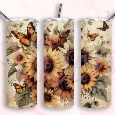 Sunflower & Butterflies Tumbler