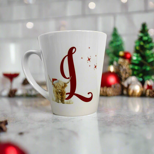 Highland cow Initial Mini Latte Mug