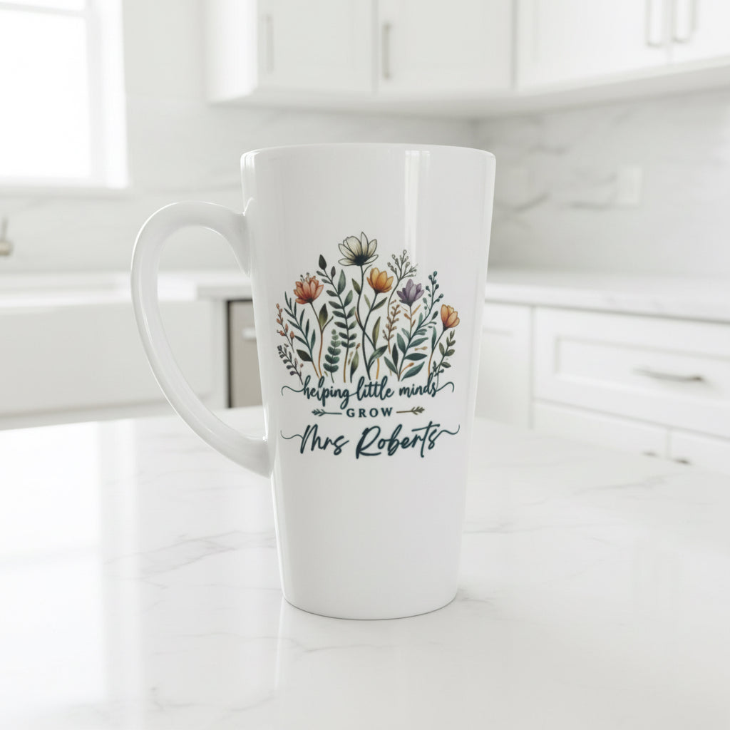 Teacher Wildflower Ceramic Latte Mug