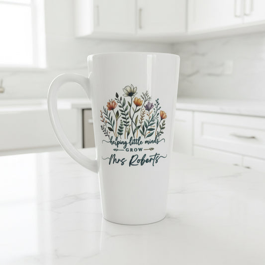 Teacher Wildflower Ceramic Latte Mug