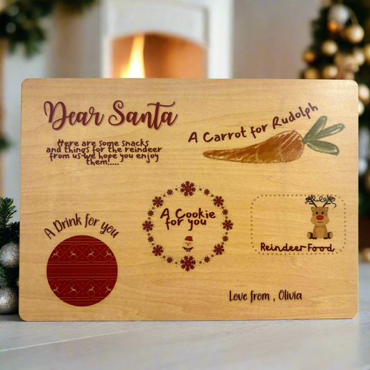 Santa Christmas Eve Wooden board Design 29cmx21cm