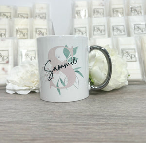 Silver Handle Initial And Name Mug