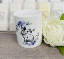 Ceramic Money Box Purple Rabbit Design