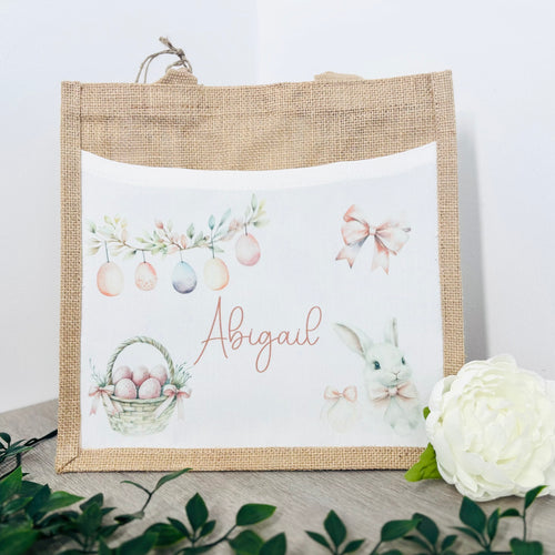 Easter White Bunny Design Tote Bag