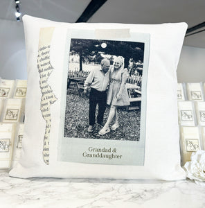 Newspaper Polaroid Photo Cushion 40cm