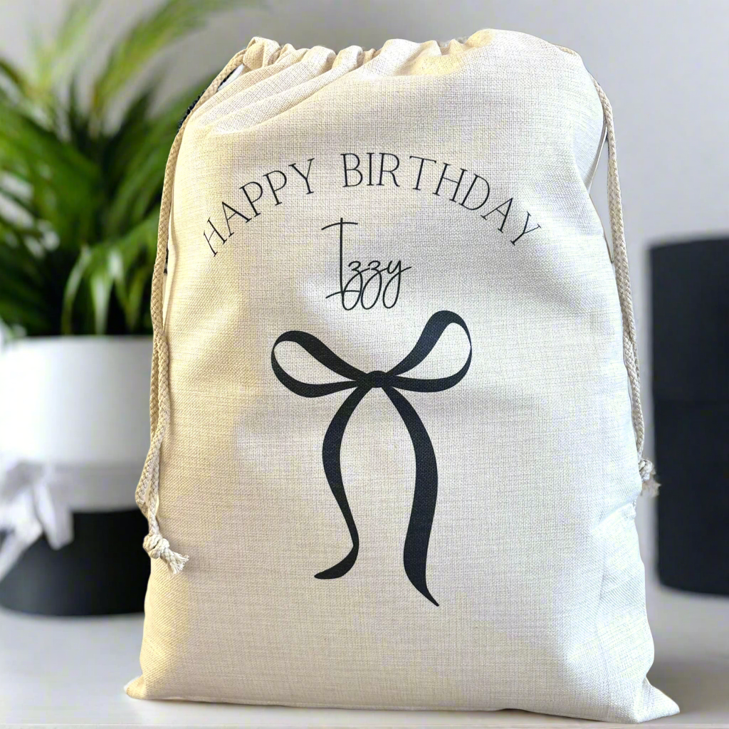 Black Bow Birthday Sack