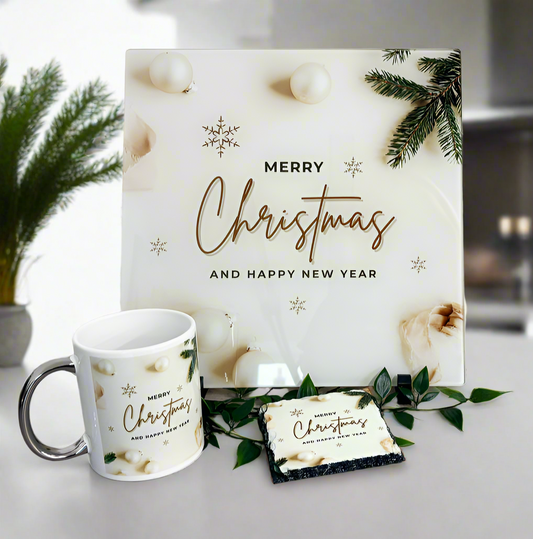 Merry Christmas and A Happy New Year Bundle (Splashback & Mug and Coaster)