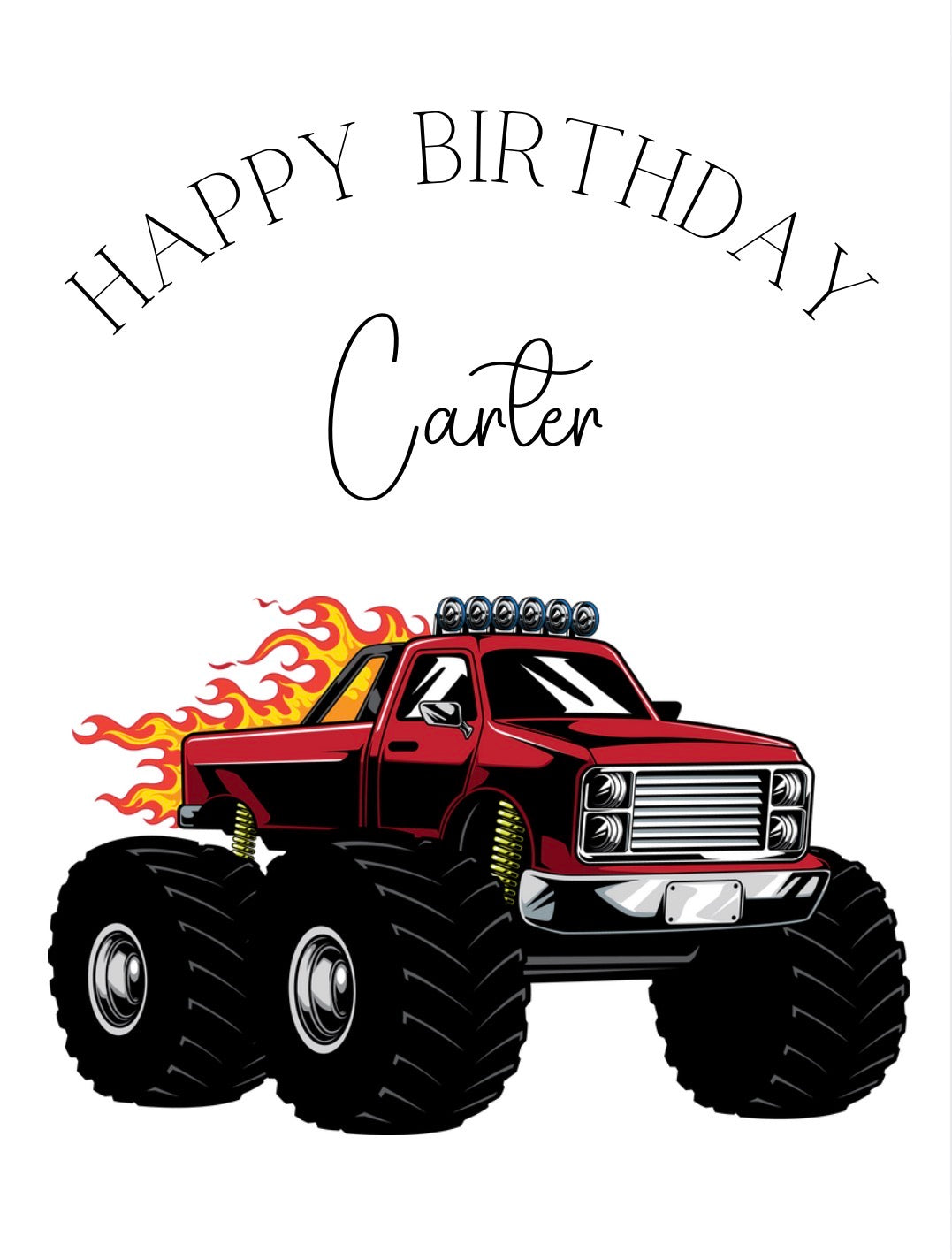 TESTER Birthday Sack Red Monster Truck