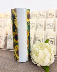 Sunflower Sloth 600ml Skinny Tumbler (not printed on the back)