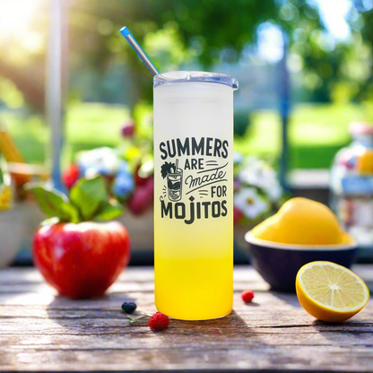 Cocktail Tall Neon Skinny Glass Tumbler 25oz