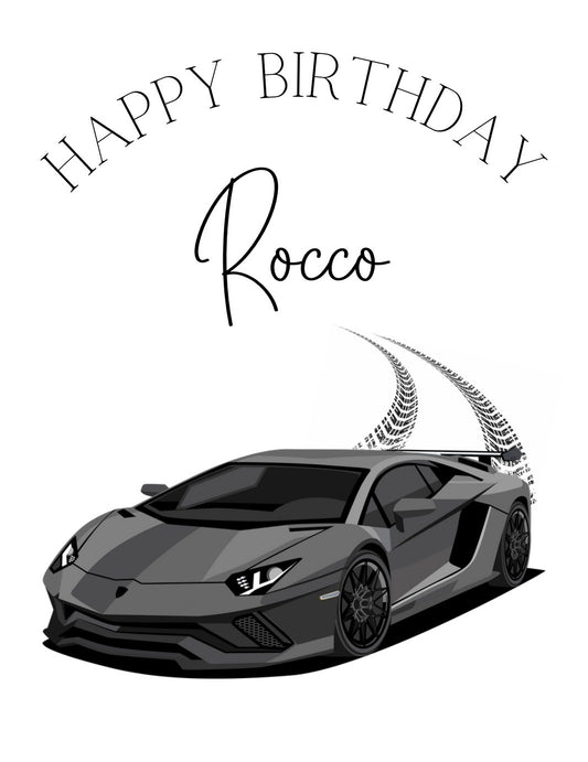 TESTER Birthday Sack Black Sports Car